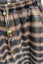 Plaid Patterned Pants with Elastic Waist Per51486 - 3