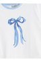 Two Mt Shop Quality Lcw Kids White Oval Collar Bowknot Printed Girls' T-Shirt 2-Pack - 3