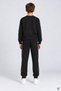 Black Boys' Sweatsuit Set with Striped Detail and Printed Text, Crew Neck, 25014 - 4