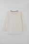 Girl's Pajama Set, Flower Patterned, Age 4-8, Ecru - 4