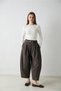 BARREL-CUT PANTS WITH BELTED PLEATS PER51507 - 2