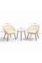 Home 3-Piece Off-White Rattan Patio Bistro Set – 2 Chairs + Glass Table for Balcony, Garden - 3