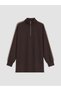 Two Mt Shop Quality Lcw Everyday Brown Diver Fabric Plain Loose & Baggy Women's Sweatshirt Tunic - 5