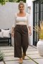 Italian Brown Elasticated Hem Wide-Leg Corduroy Oversized Woven Pants 102 68 - 5