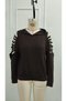 Women's Long-Sleeved Hooded Blouse with Laser Cut Shoulder Details, Made of Two-Ply Viscose - 5
