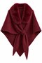 Burgundy Fur-Trimmed Shawl - 9090