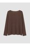 Peak New Season Brown Plus Size U-Neck Patterned Blouse - 5
