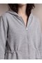 TWO MT SHOP QUALITY LCW Petite Gray 2-Ply Plain Comfort & Relax Women's Zip-Up Sweatshirt - 3