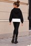 Black Girls' Two-Tone Sweatshirt with Bow Detail and Hood 25116 - 3