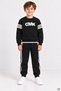 Black Boys' Summer Embroidered Crew Neck Sweatsuit Set 25052 - 2