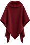 Burgundy Fur-Trimmed Shawl - 9090 - 2