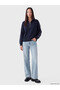 TWO MT SHOP QUALITY LCW EVERYDAY Navy Blue Striped Soft Touch Women's Sweatshirt - 2