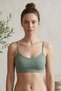 Women's 3-Piece Removable-Pad, Corded Fabric, String-Strap Bustier - Black, White, Green Cropped Tank Top - 4