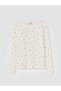 LCW Kids Ecru Oval-Neck Floral Girls' T-Shirt, Featuring the ALITA CITY Touch - 2