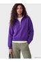 TWO MT SHOP QUALITY XSIDE Purple Mock Neck Women's Thick Sweatshirt - 2