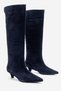 BALLY Navy Suede Genuine Leather Women's Low-Heeled Boots - 6