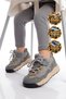 Pampili Gray Velcro-Strap and Lace-Up Boys' Boots IH5MNC