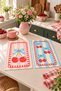 Cherry Ribbon Bow Detail with Cherry Pattern, Digitally Printed 2-Piece Kitchen Towel Set, 35x55 cm - 2