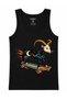 Cosmic Goat Rider – Galaxy-Patterned Skateboarding Goat and Moon-and-Star-Themed Tank Top
