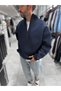 Navy Blue Panda-Print Sweatshirt with half-zip HM- - 2