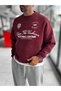 Burgundy "Nothing" Unprinted Washed Sweatshirt HM - 3