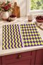 Lime Zigzag Patterned and Diamond Patterned Digitally Printed 2-Piece Kitchen Towel Set, 35x55 cm - 3