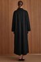 Plus-Size Suede Trench Coat with Seam Detail on the Front and Stone-Embellished Design—BLACK 6932 - 6
