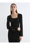 LCW Comfort Black Knit Dress, Featuring the ALITA CITY Touch - 2