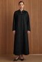 Plus-Size Suede Trench Coat with Seam Detail on the Front and Stone-Embellished Design—BLACK 6932 - 2