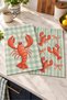 Lobster Bow with Bow Detail: Lobster-Patterned Digitally Printed 2-Piece Kitchen Towel Set, 35x55 cm - 4