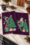 Pixel Christmas Robot and Christmas Tree Pattern Digitally Printed 2-Piece Kitchen Towel Set, 35x55 cm - 5