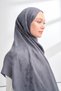 MAREN PATTERNED FLOSS VISCOSE SCARF - CHARCOAL GREY - 3