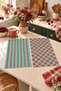 Aqua Stripe Striped Pattern and Checkered Pattern Digitally Printed 2-Piece Kitchen Towel Set, 35x55 cm - 5