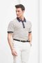 Men's Button Detailed Polo Collar T-Shirt - 5