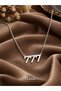 777 Angel Number Necklace—Unisex for Women and Men, Silver-Colored Steel Figure with Lacquer Finish, Chain, Good Luck Necklace - 5