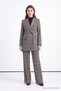 Double-Breasted Plaid Pattern Jacket and Pants, Taupe Color Suit 2080