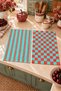 Aqua Stripe Striped Pattern and Checkered Pattern Digitally Printed 2-Piece Kitchen Towel Set, 35x55 cm - 2