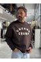 Coffee Unkown Embroidered Oversized Sweatshirt HM- - 2