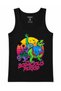 The Bodacious Period – Retro '80s-Style Colorful Dinosaurs and Sunset-Themed Tank Top