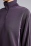 Women's Ultra-Soft Modal Mock Neck Half-Zip Sweatshirt, Dark Purple - 7