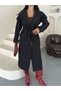 Women's Mock Neck, Belted, Button-Front Long Trench Coat—Classic, Stylish, Transitional Jacket - 6