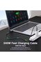 كابل USB C إلى USB C بقوة 240 واط، طول 1 متر، سلك شحن سريع متين مصنوع من النايلون المنسوج وكابل مزامنة بيانات بسرعة 480 ميجابت في الثانية - 2