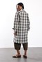 Long Gray Checked Trench Coat 2079 - 5