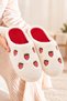 Women's strawberry plush house slippers, bridal gift set slippers.