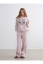 TWO MT SHOP QUALITY XSIDE Pink Mock Neck Printed Oversized Women's Thick Sweatshirt - 2