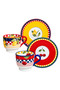 2-Person Porcelain Turkish Coffee Cup Set, 90 CC, Colorful Lemon and Cherry Pattern, 4-Piece Coffee Set - 3