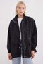 Zip-Front, Drawstring Waist, Mock Neck Trench Coat