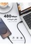كابل من النوع C، طول 2 متر، 60 واط، كابل شحن سريع من USB C إلى USB C، PVC أسود - 4