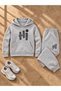 Armikids Unisex Hooded Sweatshirt with Print Detail and Kangaroo Pocket, and Jogger Pants