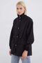 Zip-Front, Drawstring Waist, Mock Neck Trench Coat - 7
